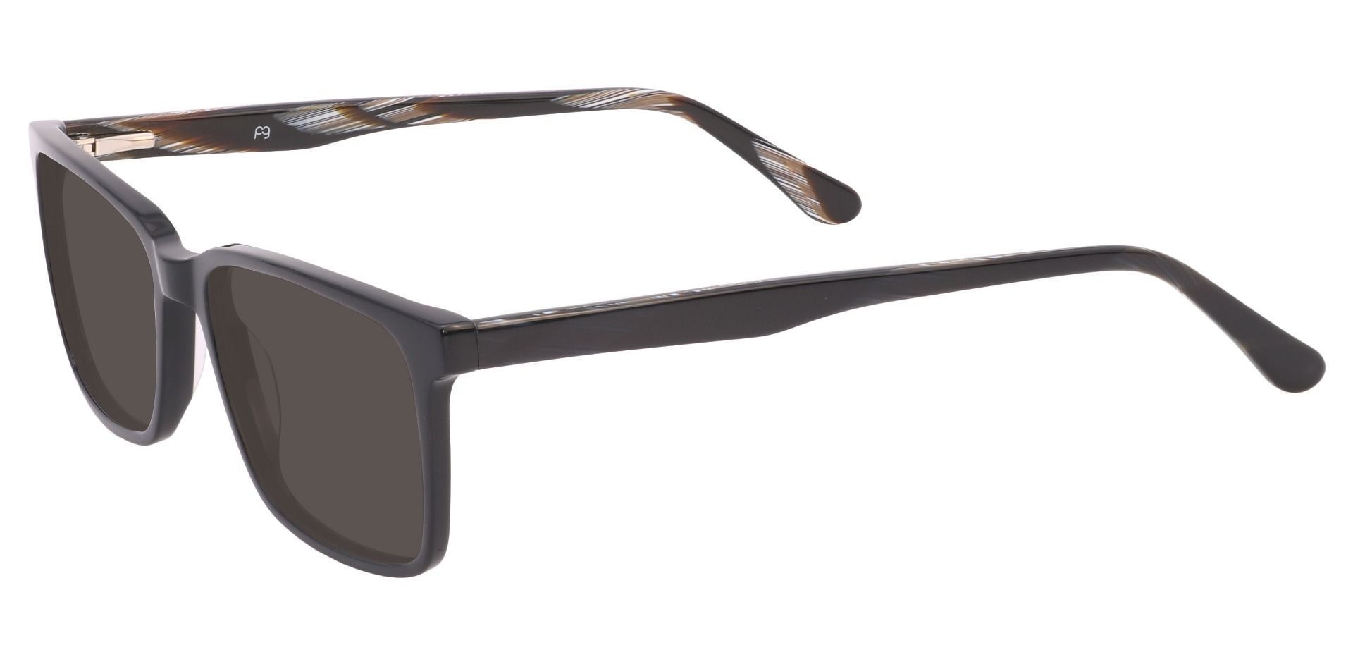 Venice Rectangle Non-Rx Sunglasses - Black Frame With Gray Lenses