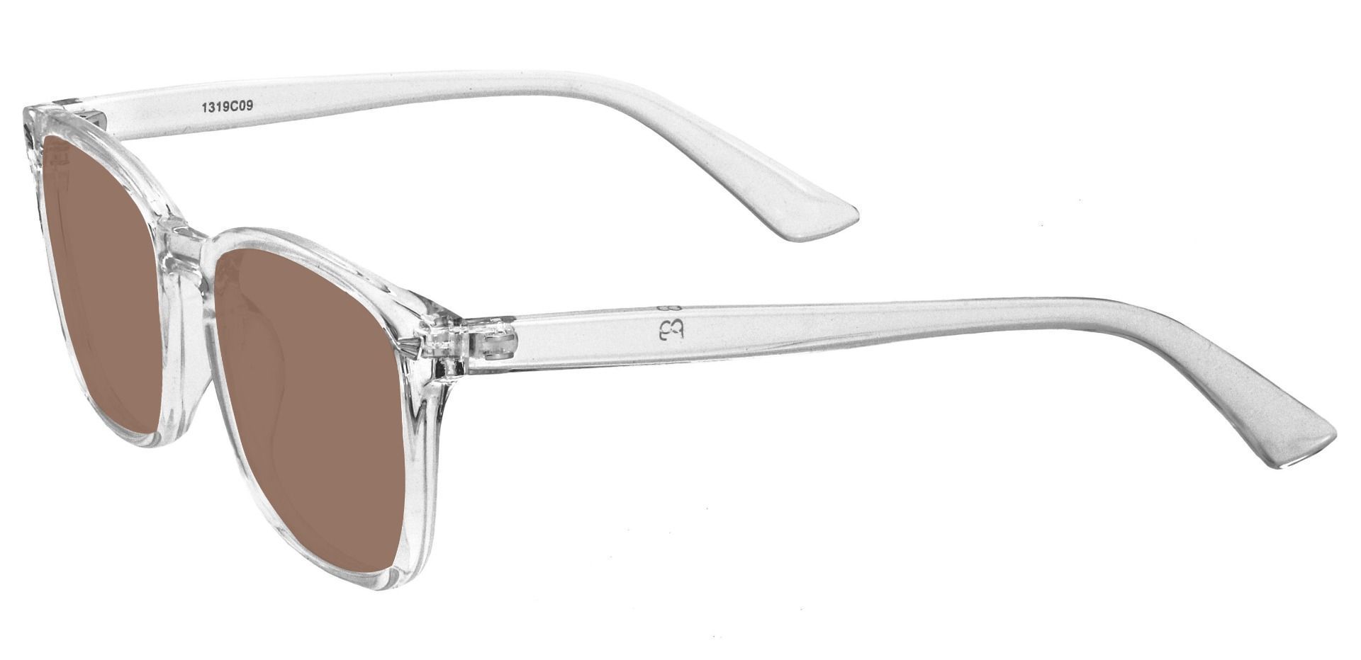 Rogan Square Reading Sunglasses - Clear Frame With Brown Lenses