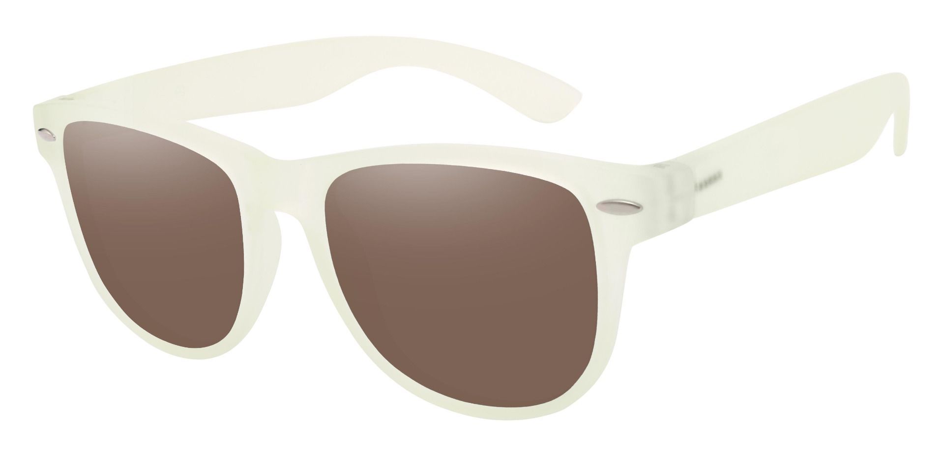 Nash Square Prescription Sunglasses - Clear Frame With Brown Lenses