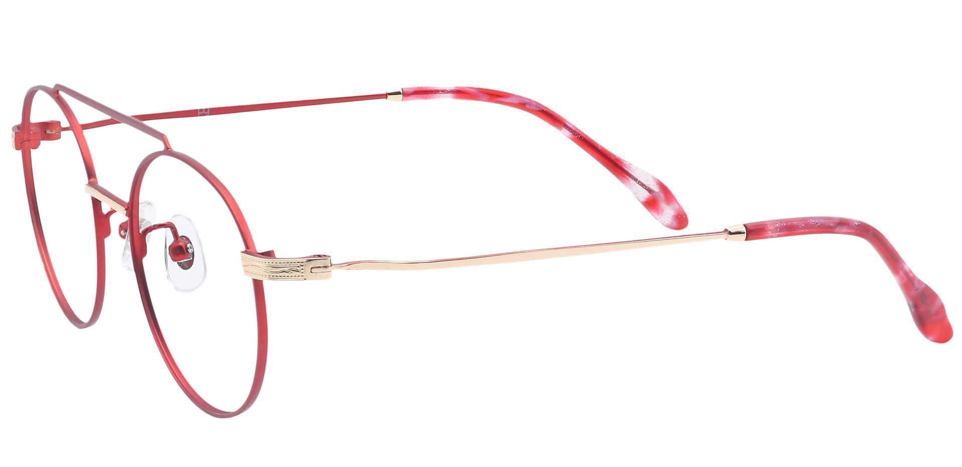 Julia Oval Non-Rx Glasses - Red