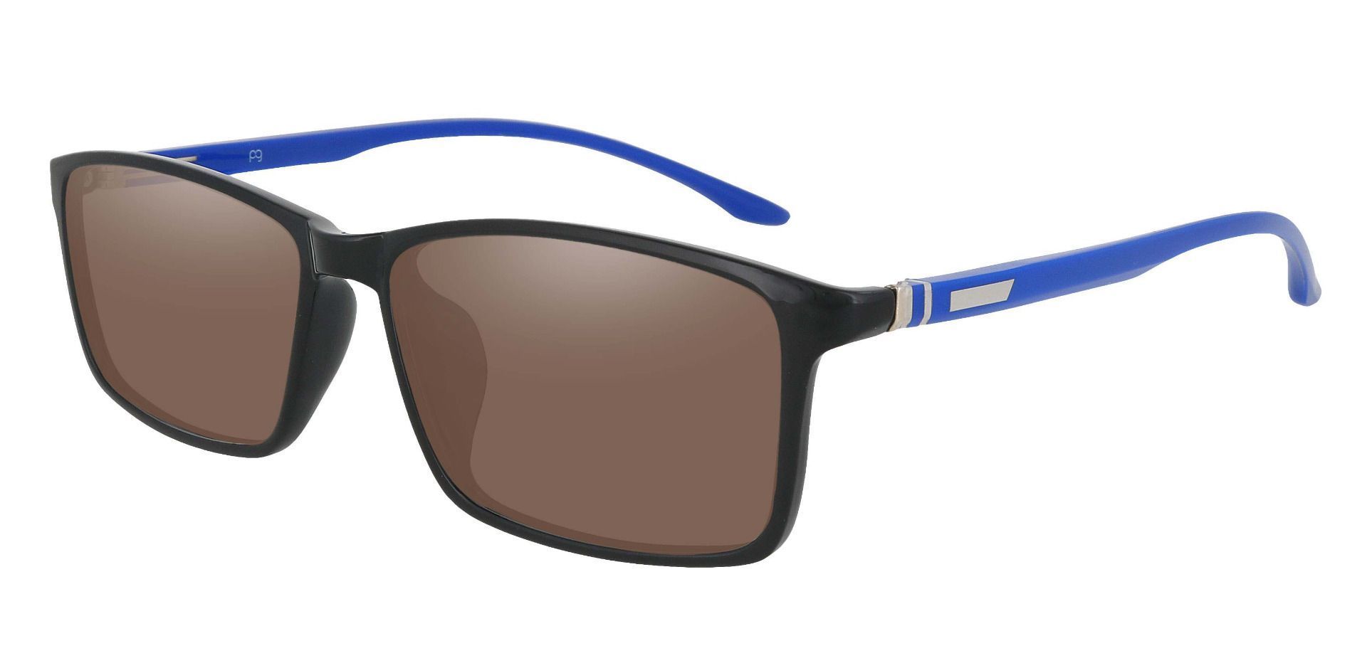 Judah Rectangle Lined Bifocal Sunglasses - Black Frame With Brown Lenses