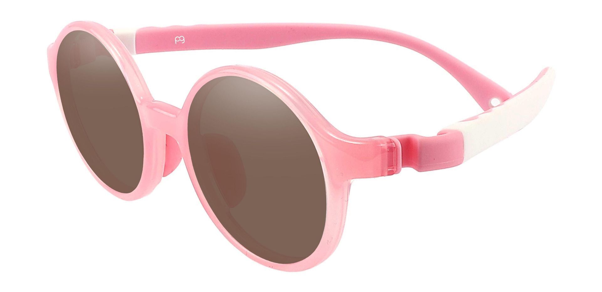 Sammy Round Reading Sunglasses - Pink Frame With Brown Lenses
