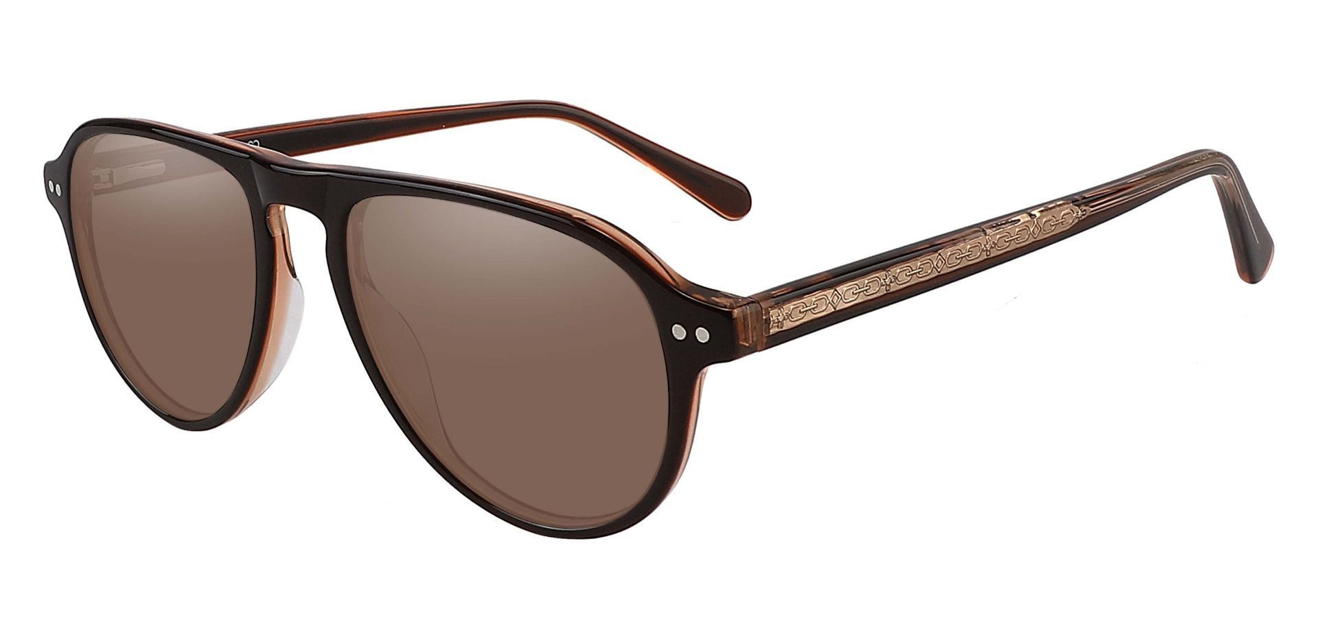 Durham Aviator Progressive Sunglasses - Brown Frame With Brown Lenses