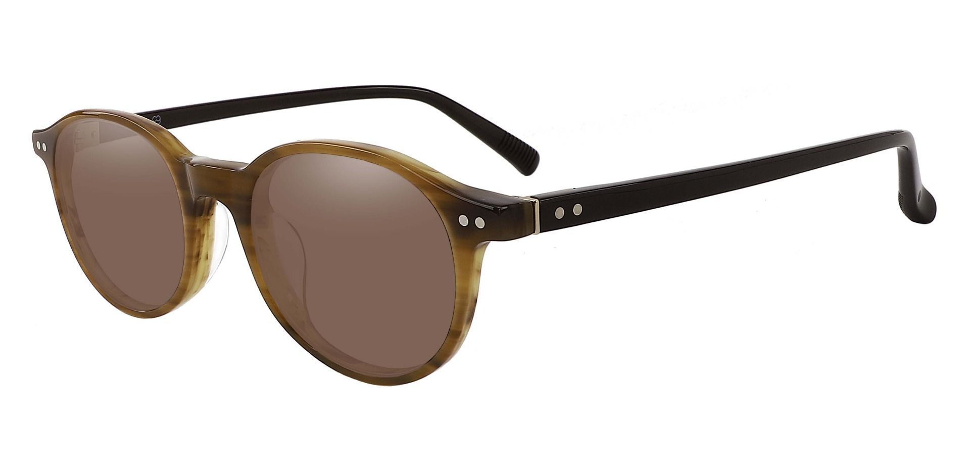 Avon Oval Non-Rx Sunglasses - Brown Frame With Brown Lenses
