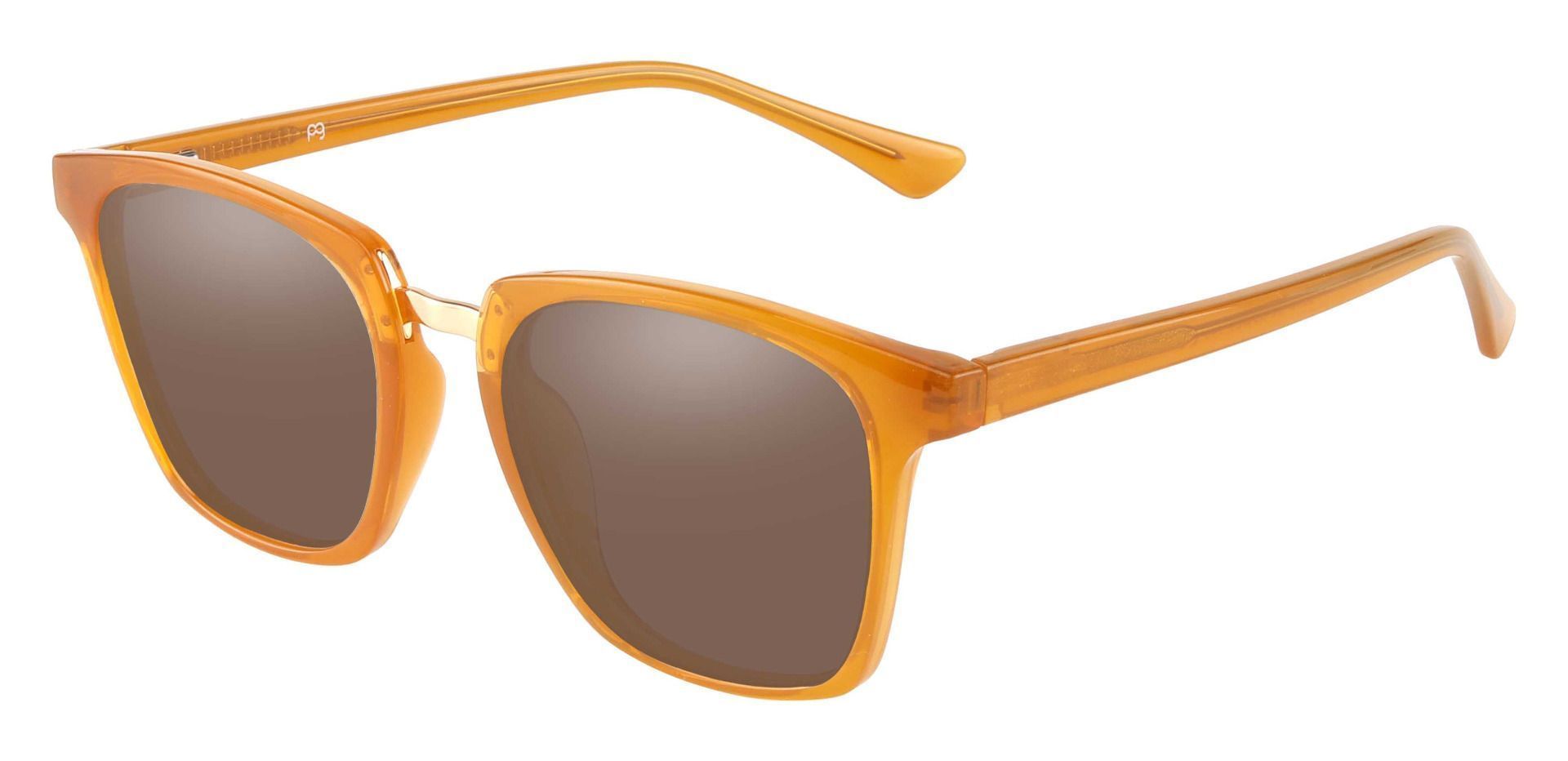 Delta Square Reading Sunglasses - Orange Frame With Brown Lenses