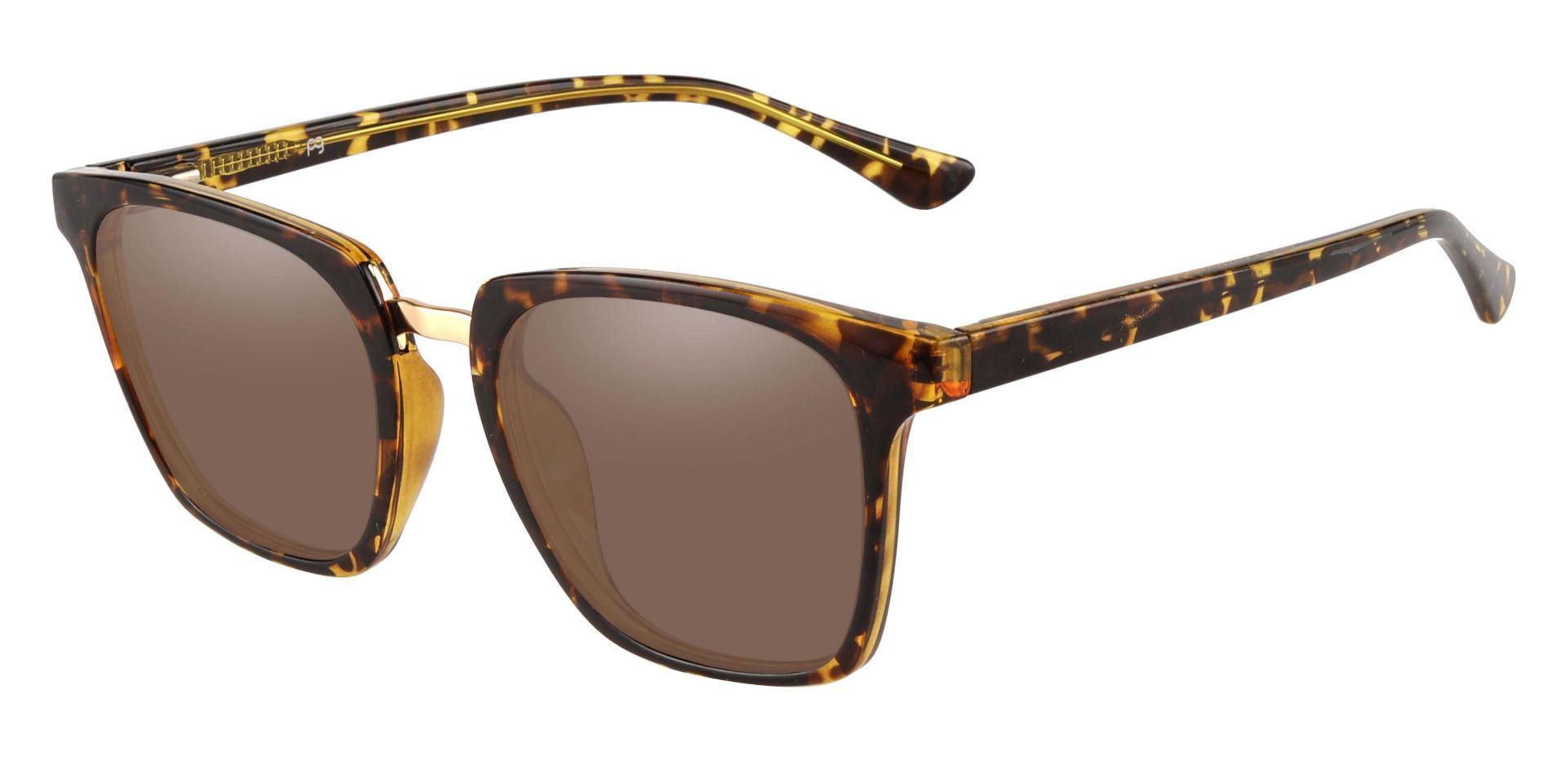 Delta Square Progressive Sunglasses - Tortoise Frame With Brown Lenses