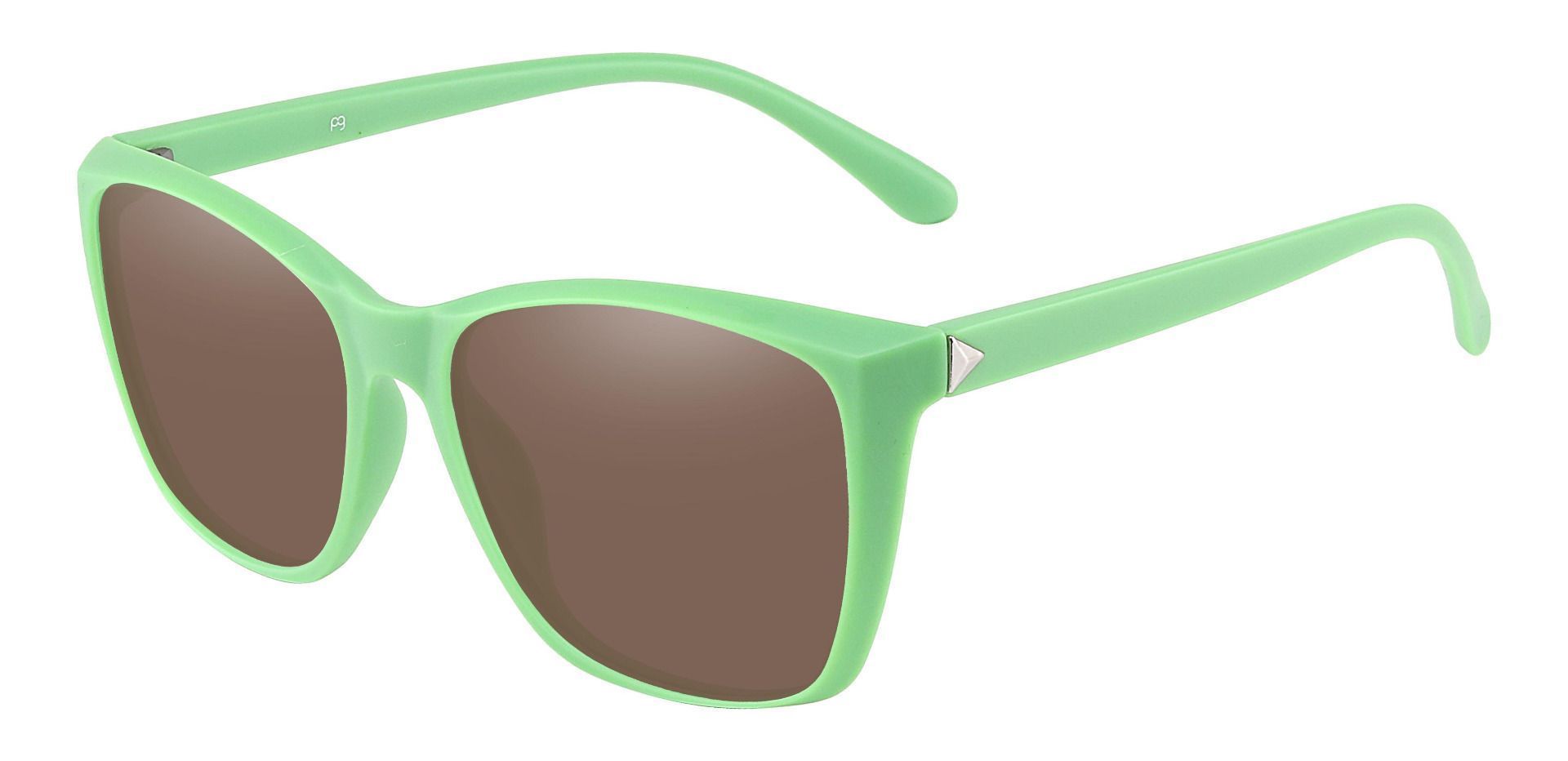 Hickory Square Reading Sunglasses - Green Frame With Brown Lenses