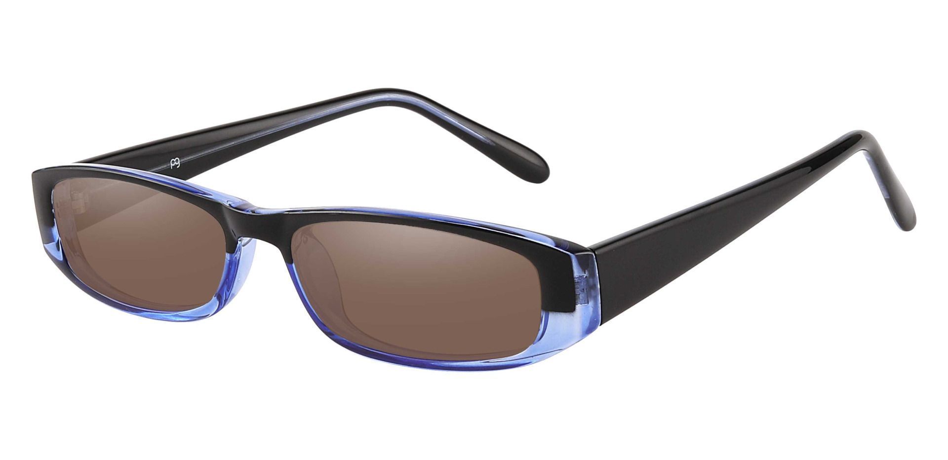 Elgin Rectangle Non-Rx Sunglasses - Blue Frame With Brown Lenses