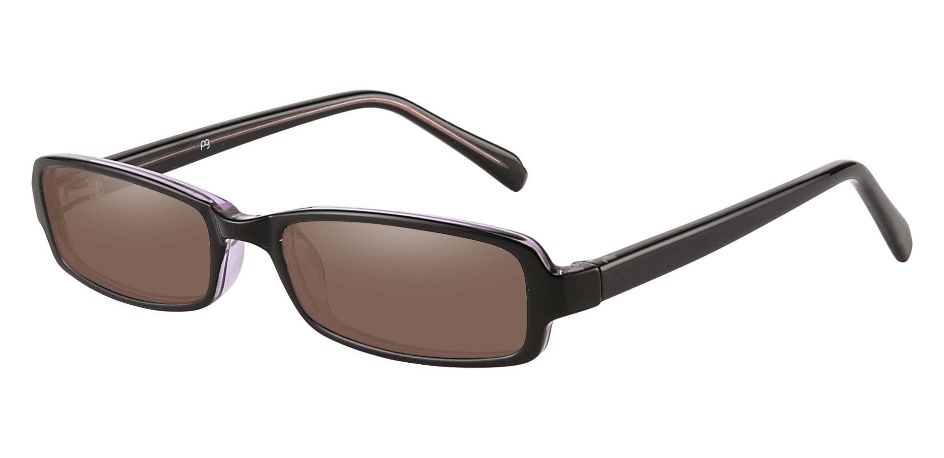 Thyme Rectangle Reading Sunglasses - Black Frame With Brown Lenses