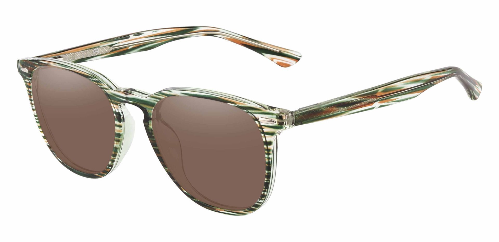 Sycamore Oval Reading Sunglasses - Green Frame With Brown Lenses