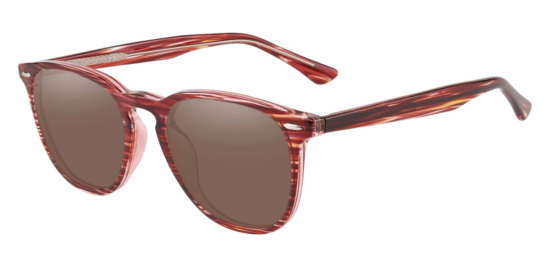 Sycamore Oval Reading Sunglasses - Red Frame With Brown Lenses