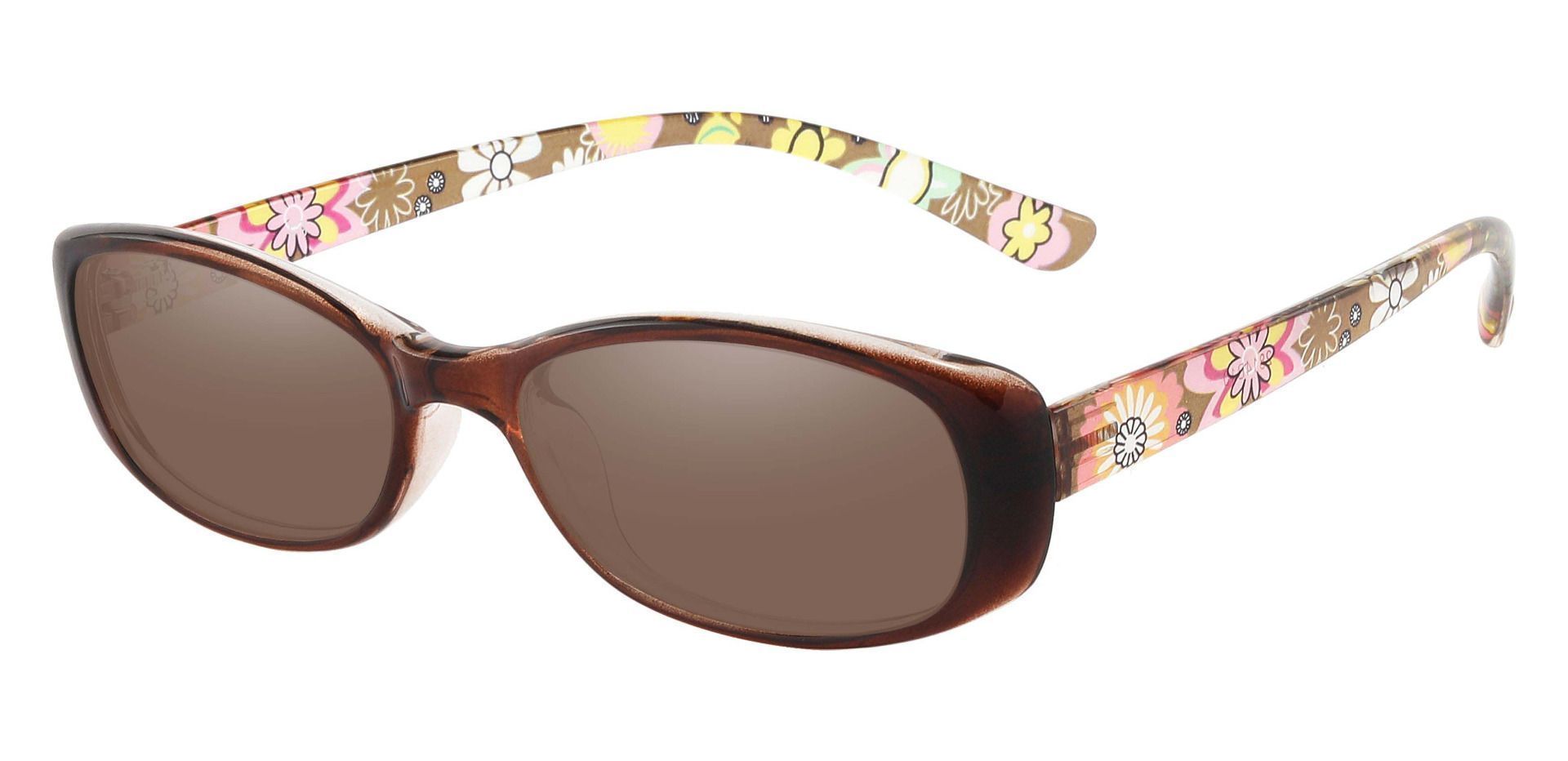 Bethesda Rectangle Progressive Sunglasses - Brown Frame With Brown Lenses