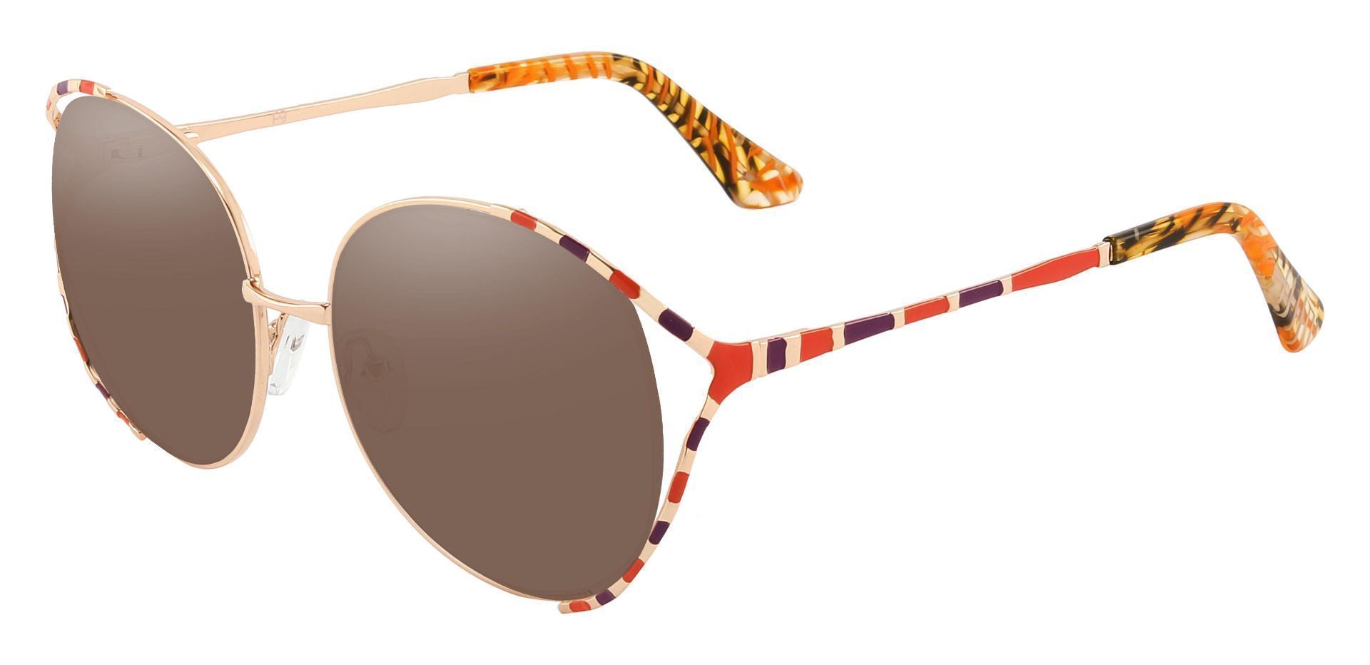 Dorothy Oval Progressive Sunglasses - Brown Frame With Brown Lenses