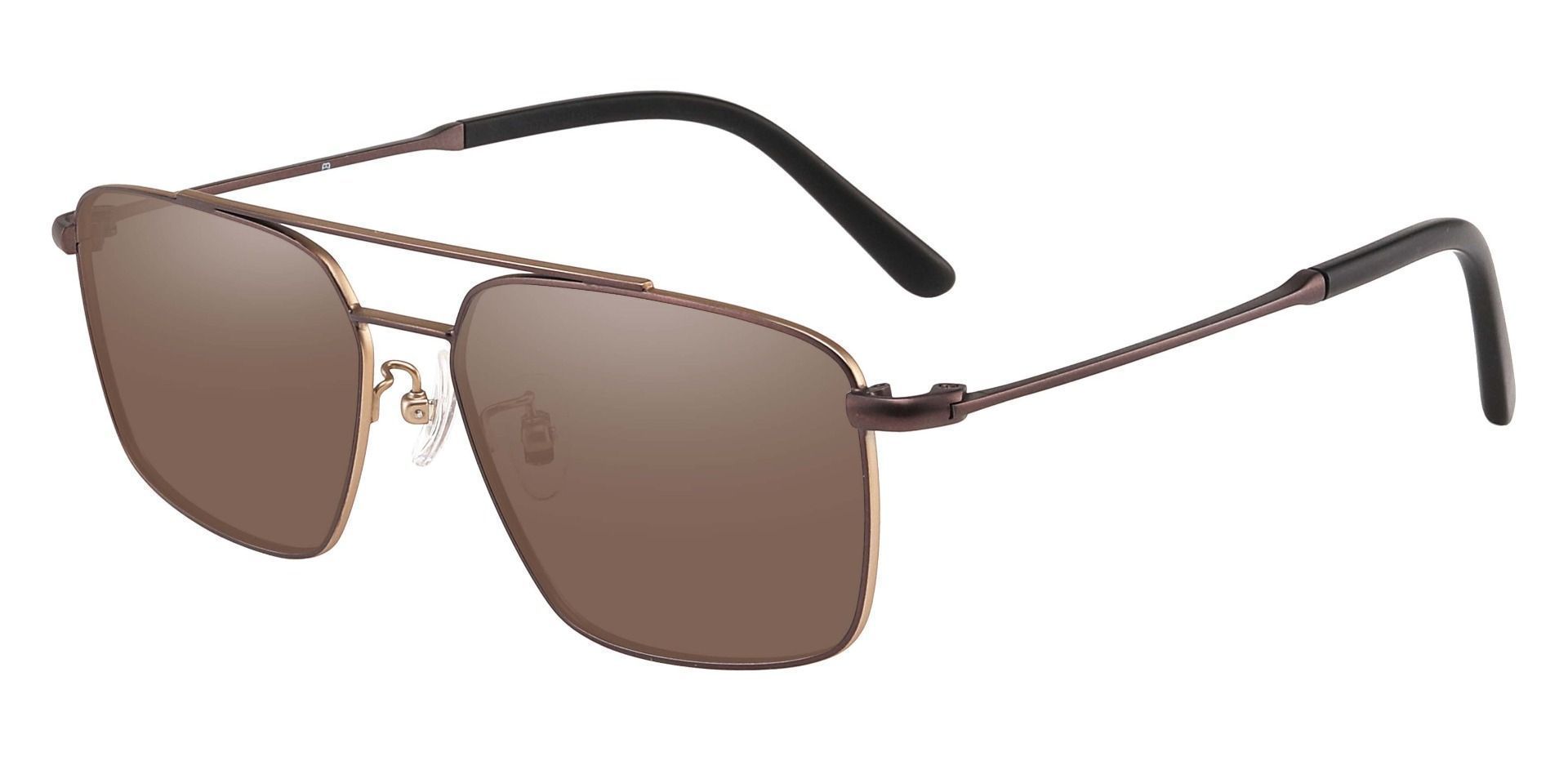 Barlow Aviator Lined Bifocal Sunglasses - Brown Frame With Brown Lenses