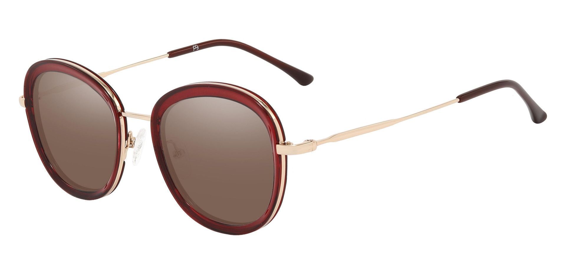 Bourbon Oval Prescription Sunglasses Red Frame With Brown Lenses Womens Sunglasses Payne 