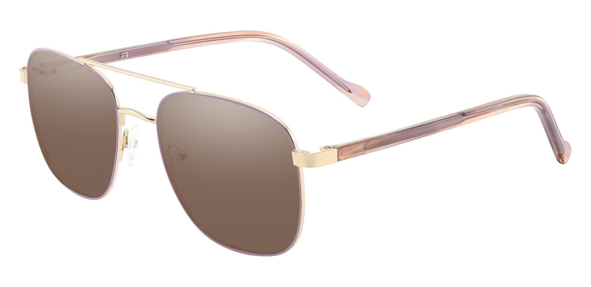Howell Aviator Progressive Sunglasses - Purple Frame With Brown Lenses