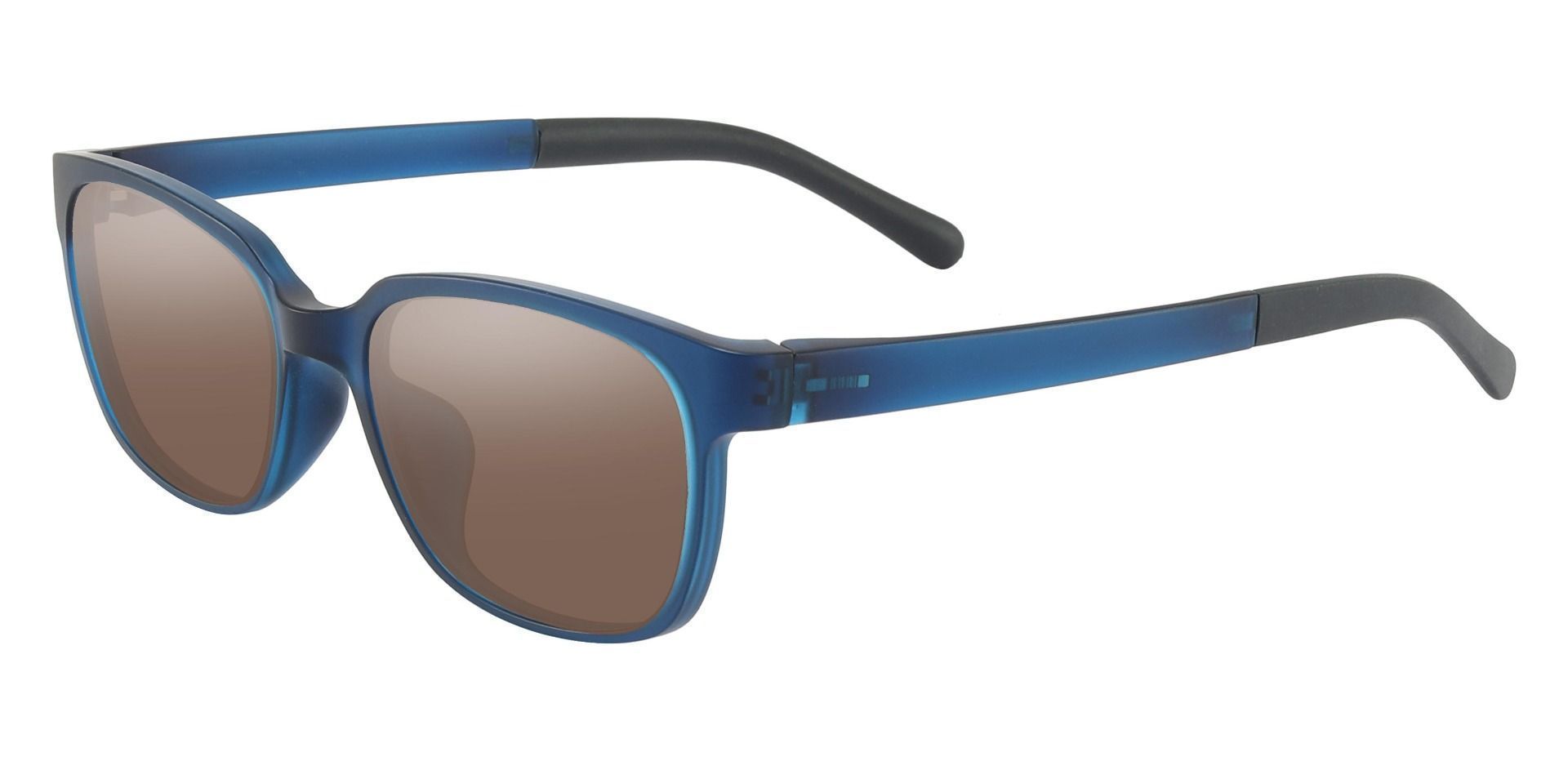 Orchard Rectangle Prescription Sunglasses - Blue Frame With Brown Lenses