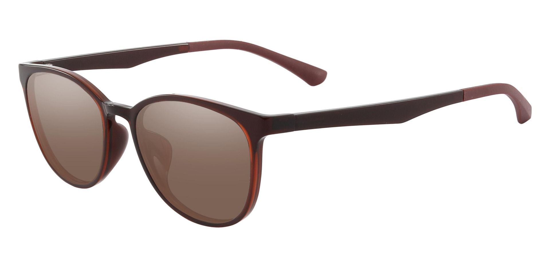 Pembroke Oval Progressive Sunglasses - Brown Frame With Brown Lenses