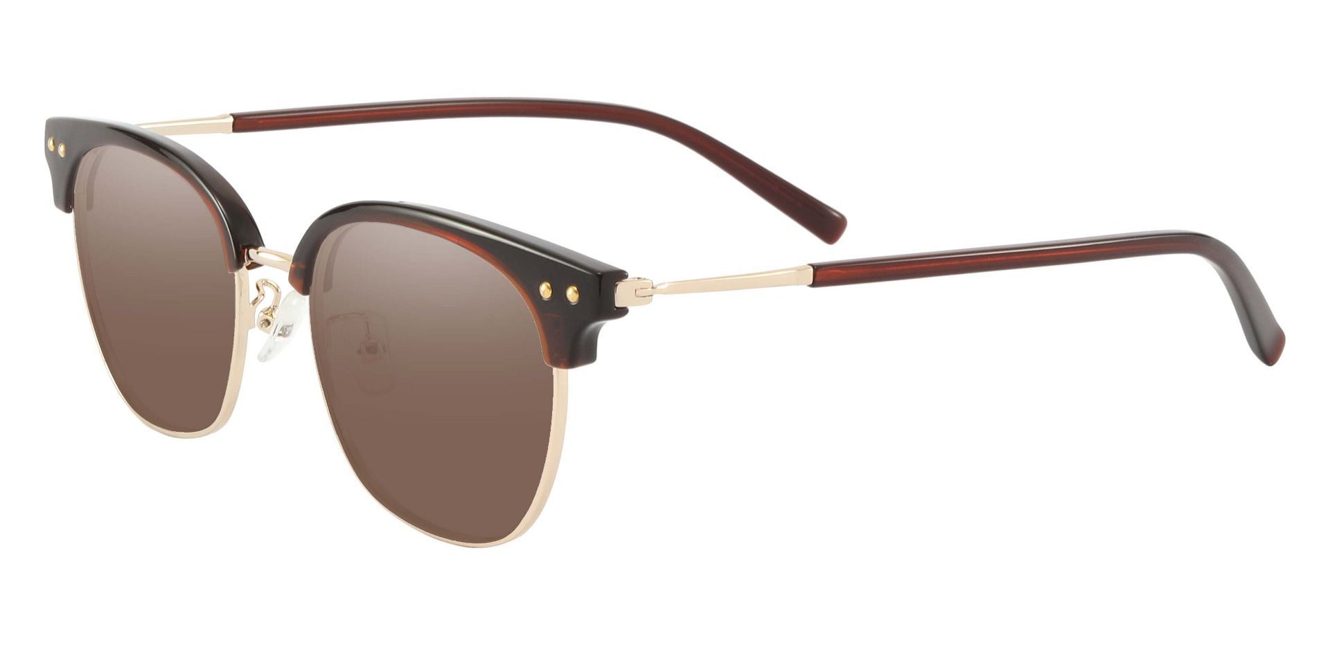 Bolivia Browline Prescription Sunglasses - Brown Frame With Brown Lenses