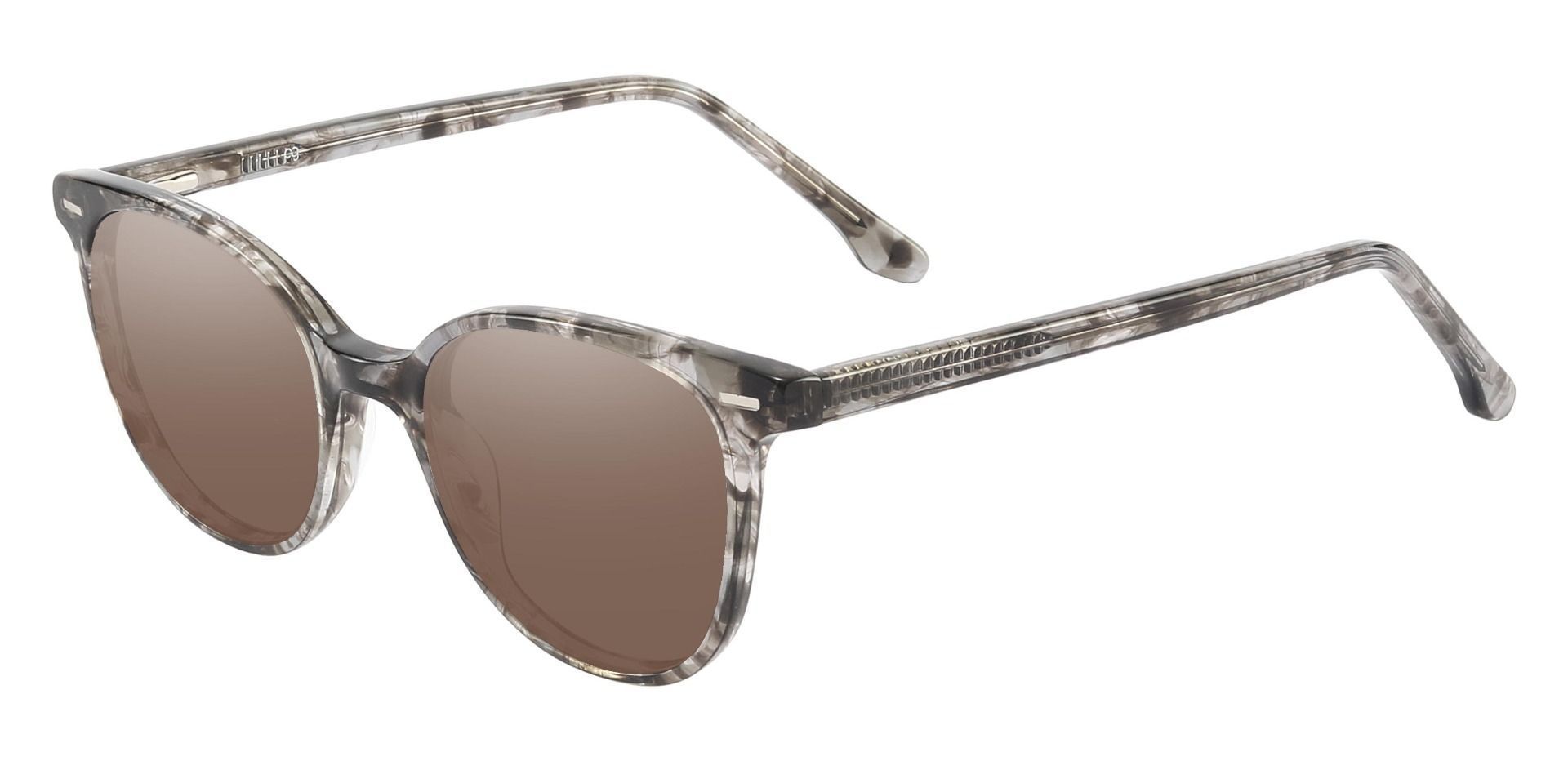 Chili Oval Non-Rx Sunglasses - Gray Frame With Brown Lenses