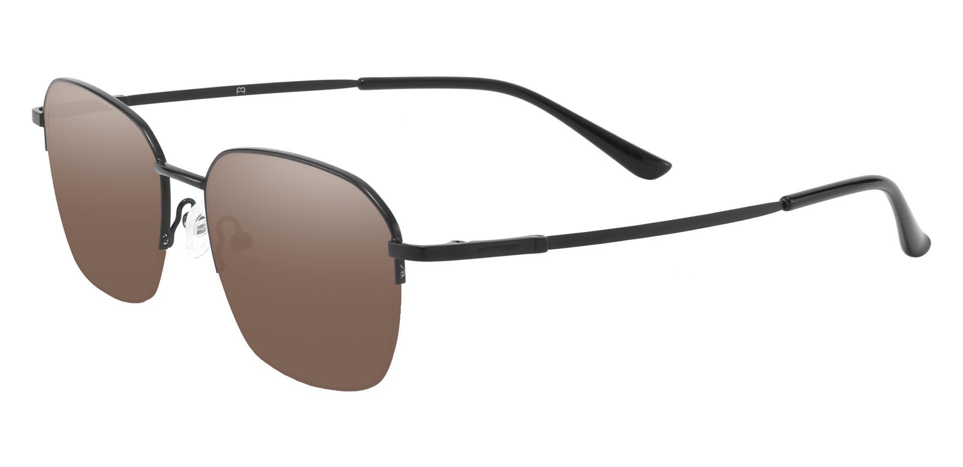 Wilton Geometric Reading Sunglasses - Black Frame With Brown Lenses