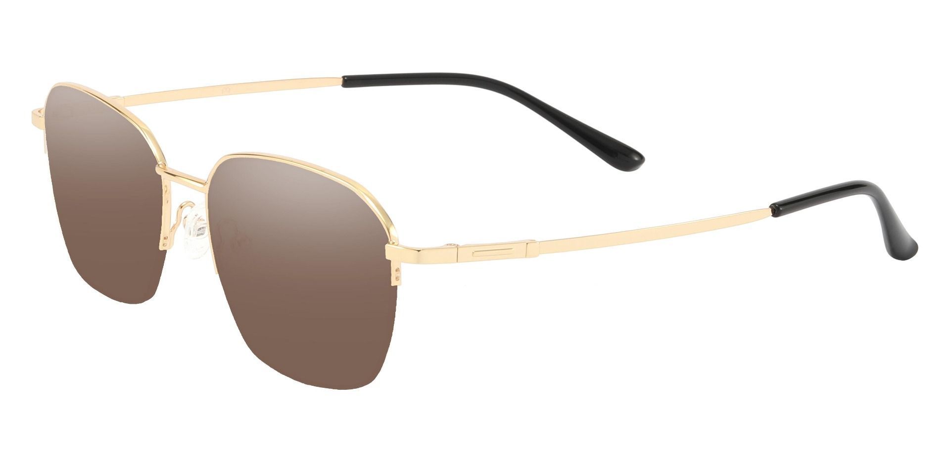 Wilton Geometric Progressive Sunglasses - Gold Frame With Brown Lenses