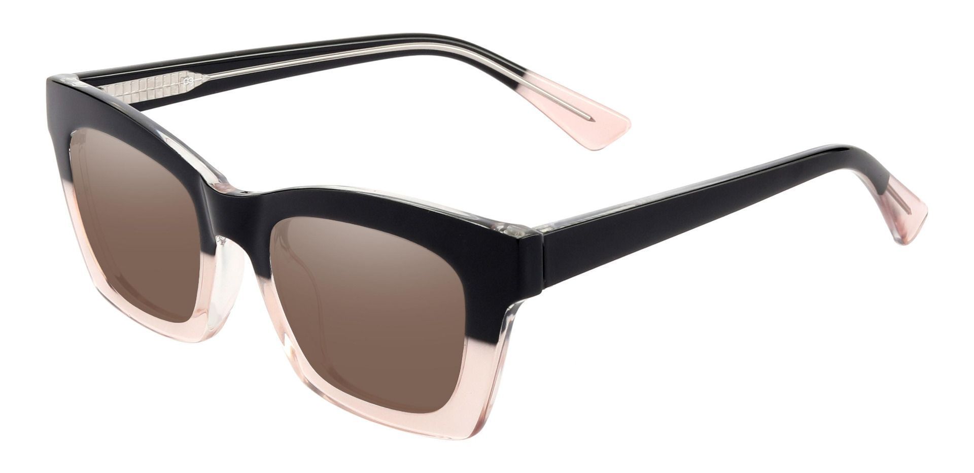 McKee Rectangle Prescription Sunglasses - Black Frame With Brown Lenses