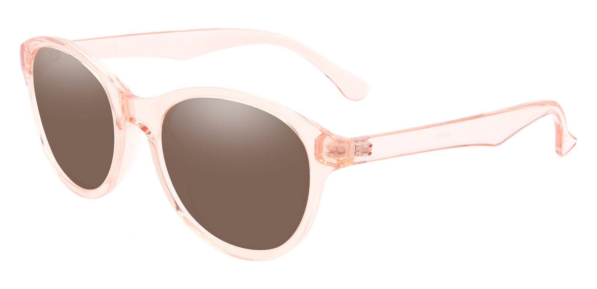 Angelina Round Prescription Sunglasses - Pink Frame With Brown Lenses
