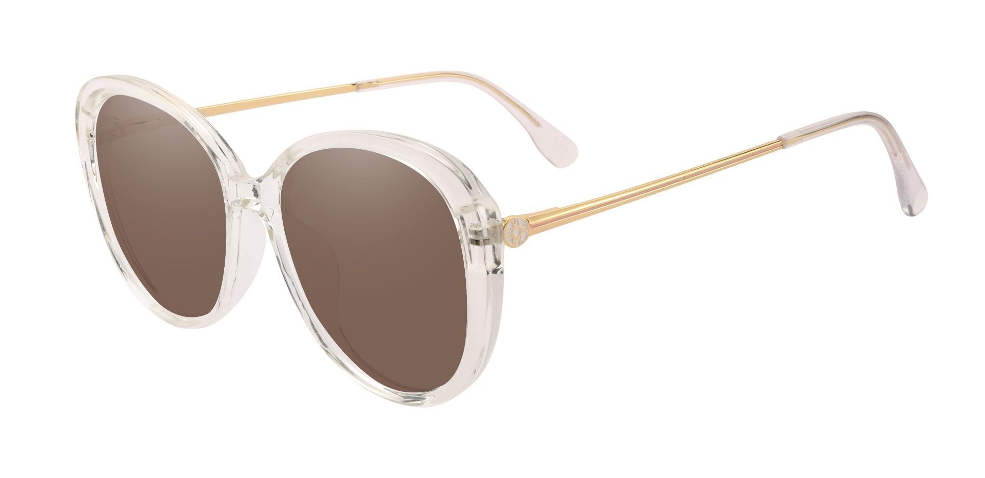 Margaret Cat Eye Prescription Sunglasses Clear Frame With Brown Lenses Women's Sunglasses