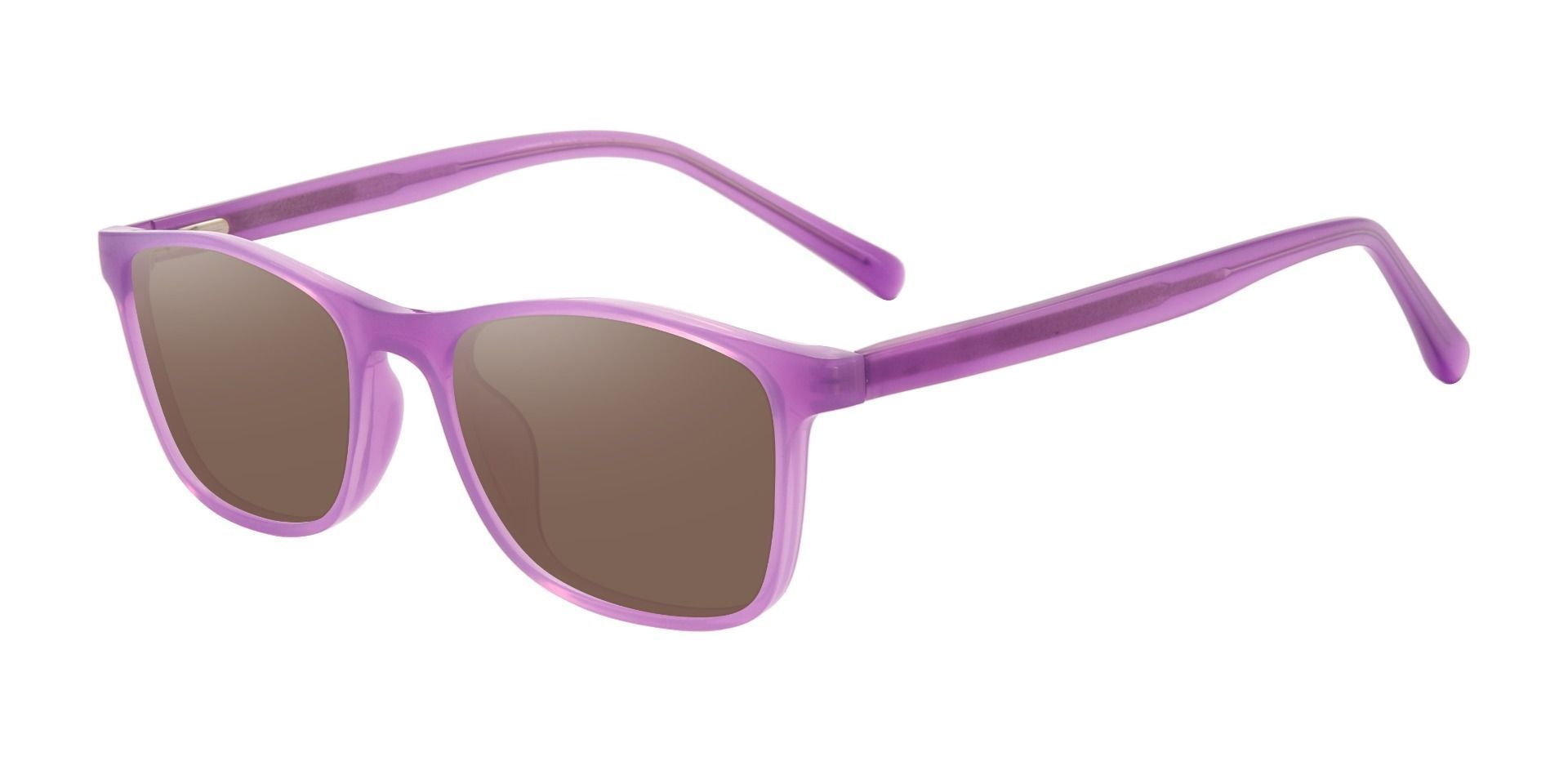 Anton Rectangle Prescription Sunglasses - Purple Frame With Brown Lenses