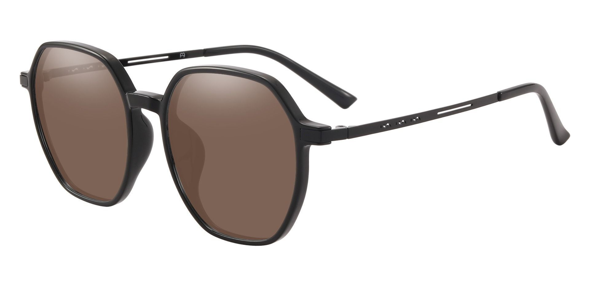 Armstrong Geometric Prescription Sunglasses Black Frame With Brown