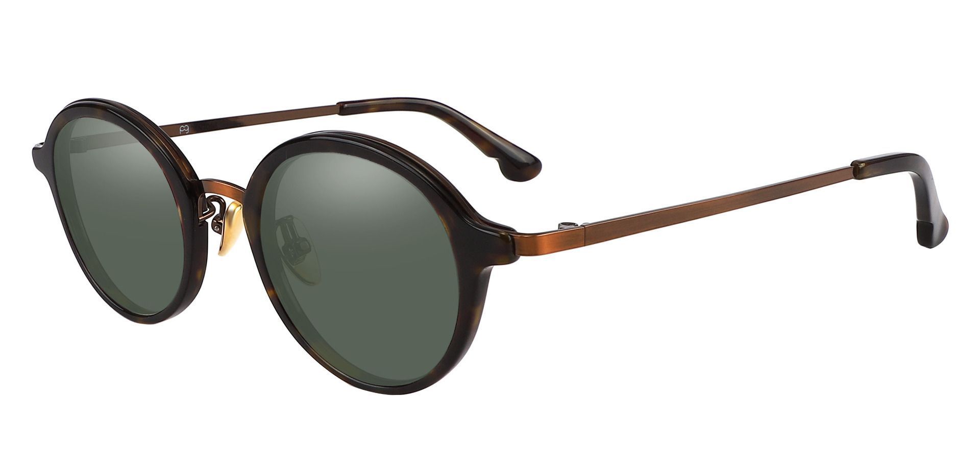Humphrey Oval Prescription Sunglasses - Tortoise Frame With Green Lenses