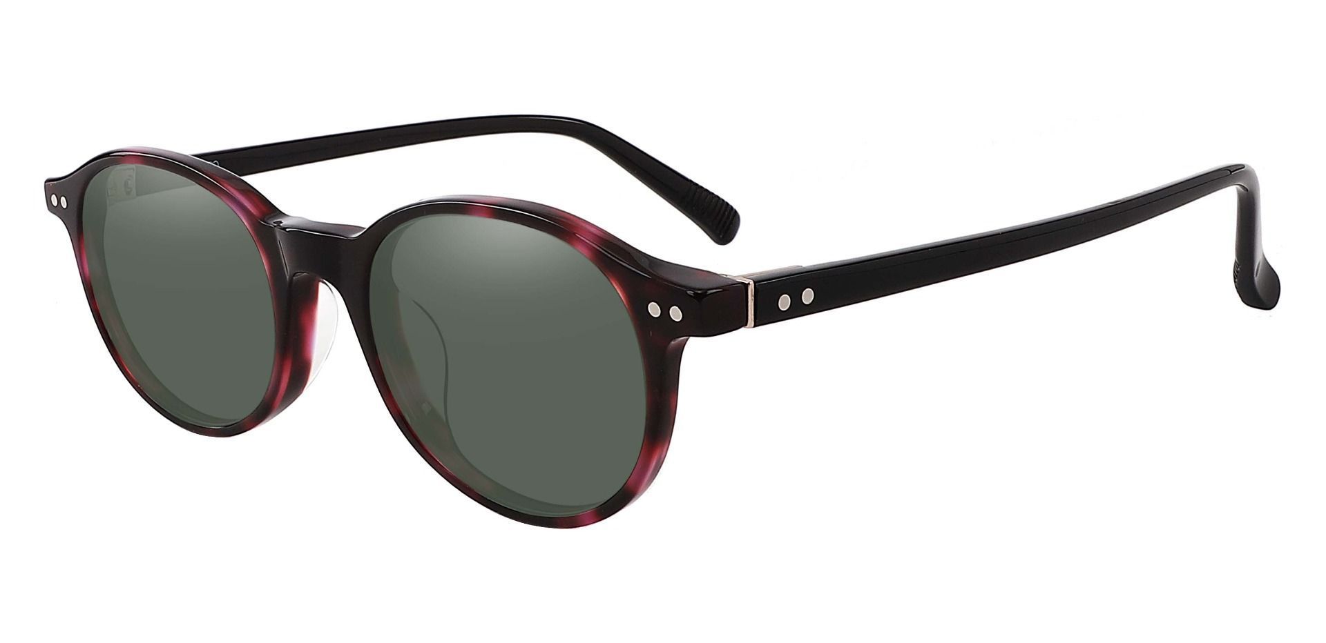 Avon Oval Prescription Sunglasses - Tortoise Frame With Green Lenses
