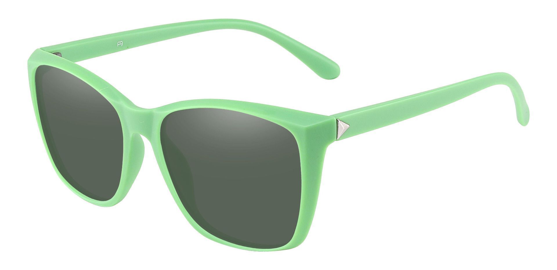 Hickory Square Prescription Sunglasses - Green Frame With Green Lenses