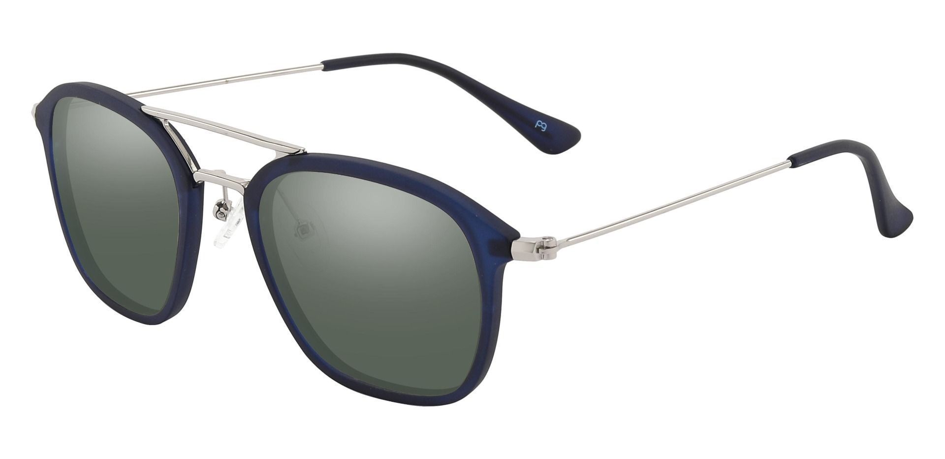 Sturgeon Aviator Progressive Sunglasses - Blue Frame With Green Lenses ...