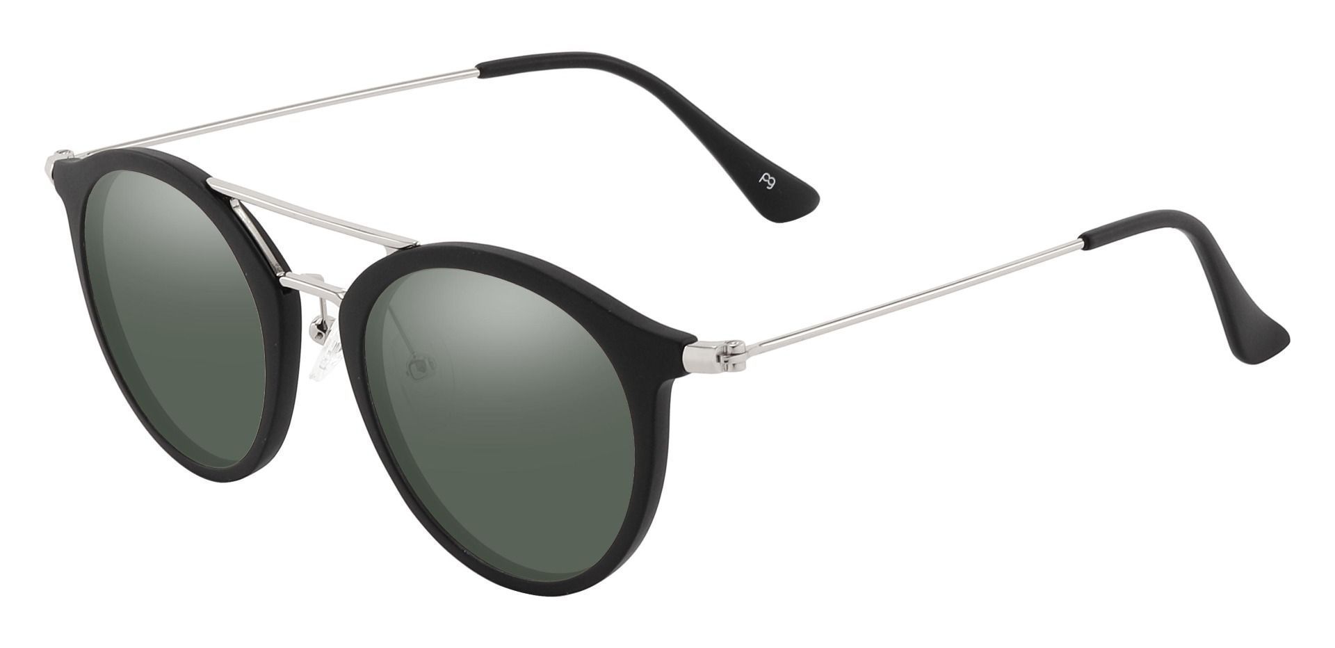 Malden Aviator Prescription Sunglasses - Black Frame With Green Lenses