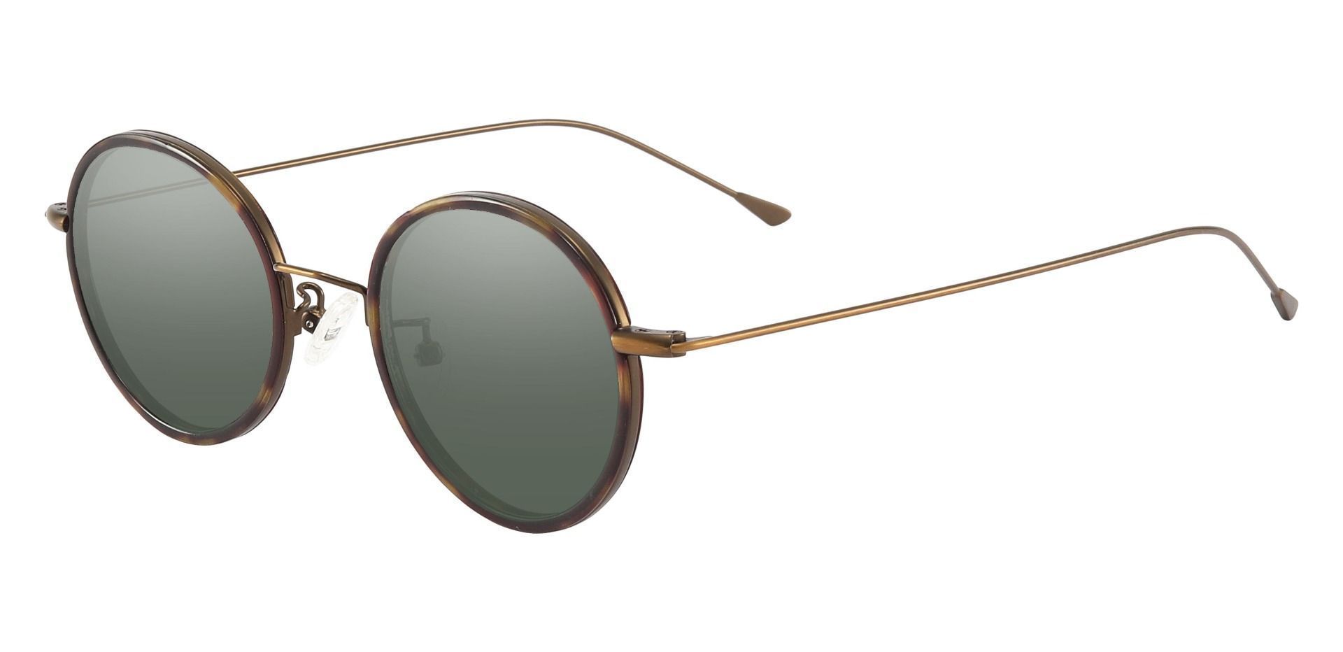 Malverne Oval Progressive Sunglasses - Tortoise Frame With Green Lenses