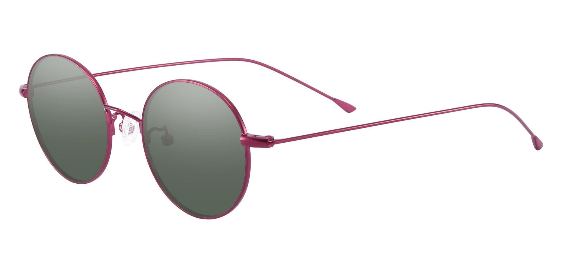 Arden Round Progressive Sunglasses - Purple Frame With Green Lenses