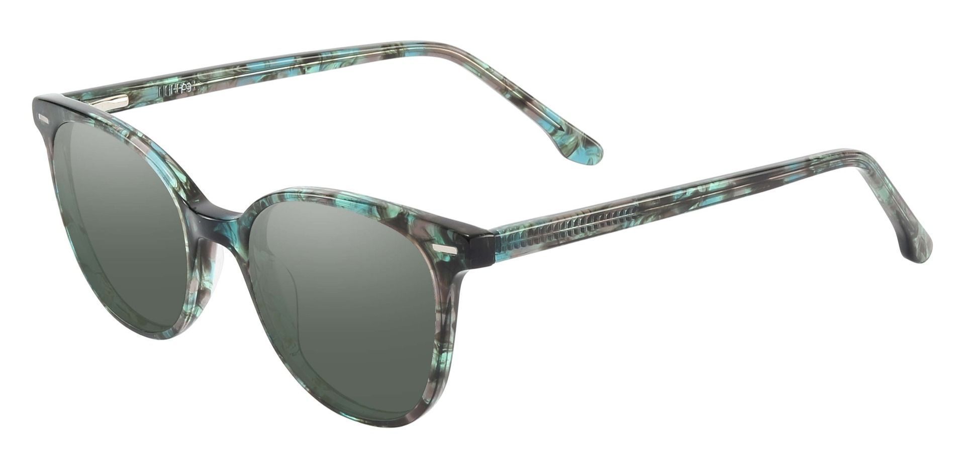 Chili Oval Prescription Sunglasses - Green Frame With Green Lenses