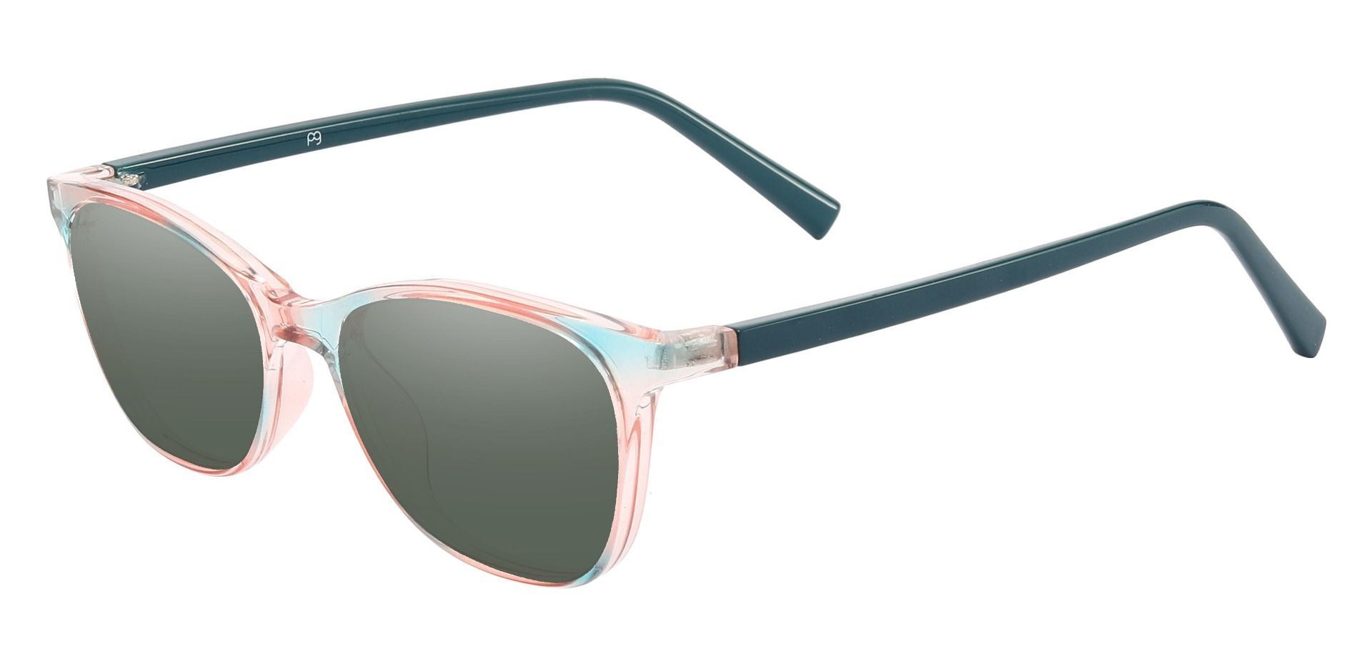 Bravo Rectangle Prescription Sunglasses - Green Frame With Green Lenses