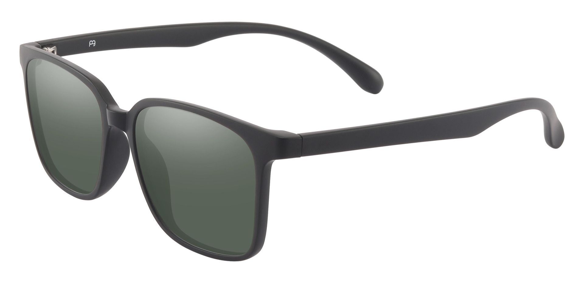 Kennett Square Prescription Sunglasses - Black Frame With Green Lenses