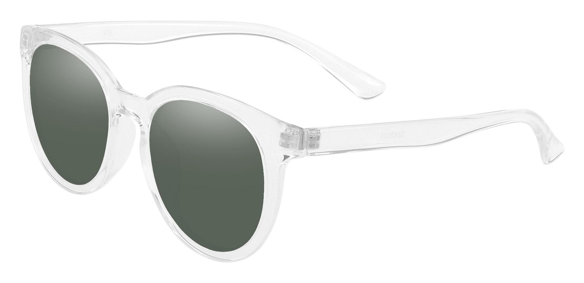 Newberry Round Prescription Sunglasses - Blue Frame With Green Lenses