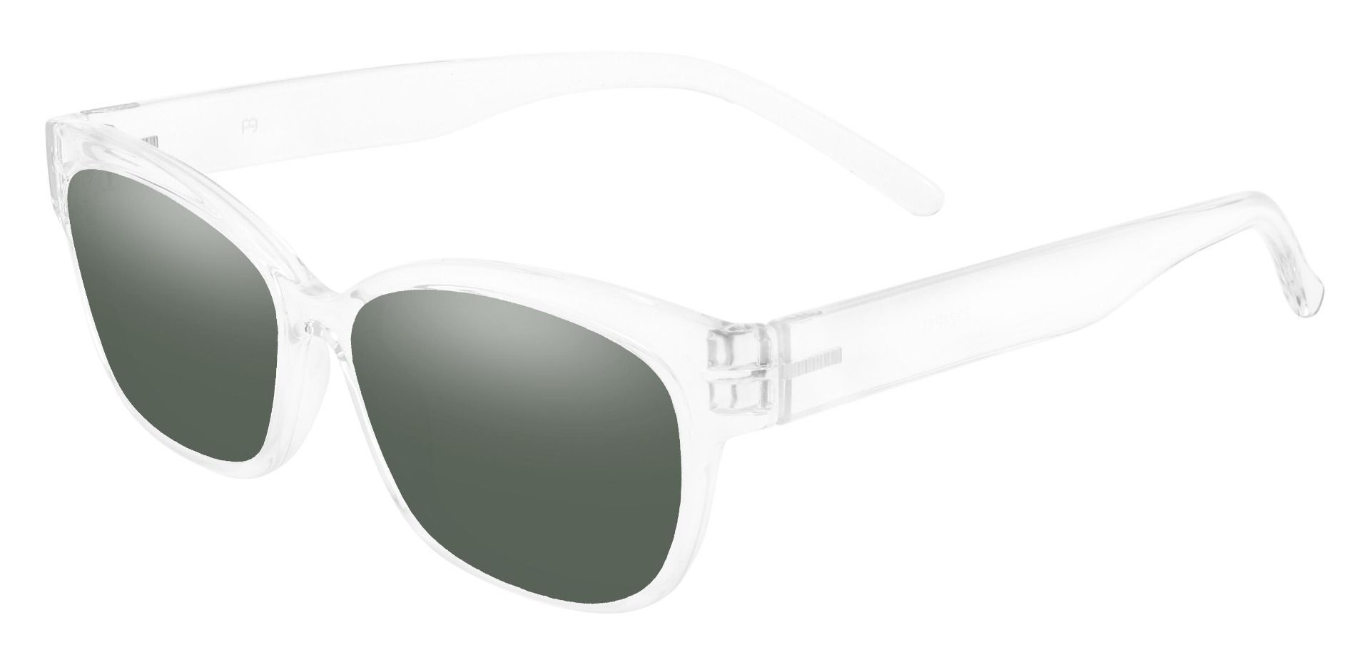 Fillmore Rectangle Prescription Sunglasses - Blue Frame With Green Lenses
