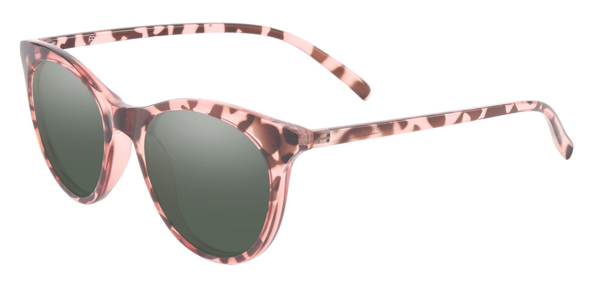 Valencia Cat Eye Prescription Sunglasses - Pink Frame With Green Lenses