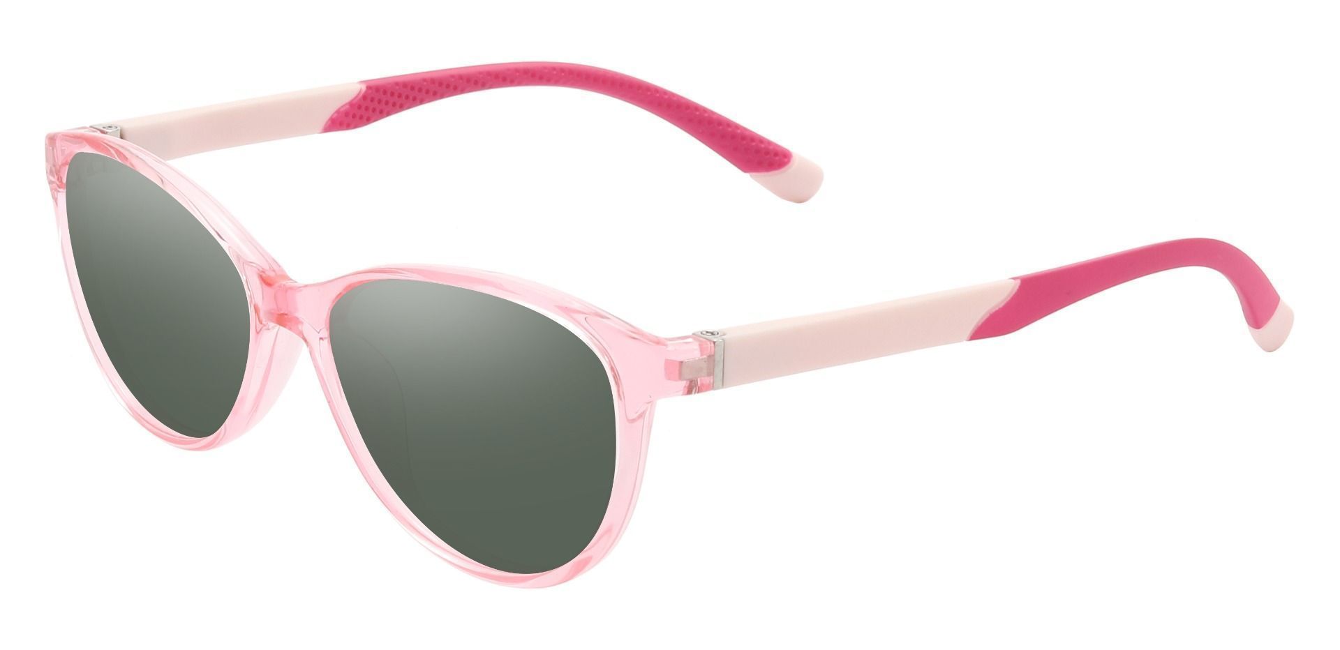 Mildred Cat Eye Prescription Sunglasses - Pink Frame With Green Lenses