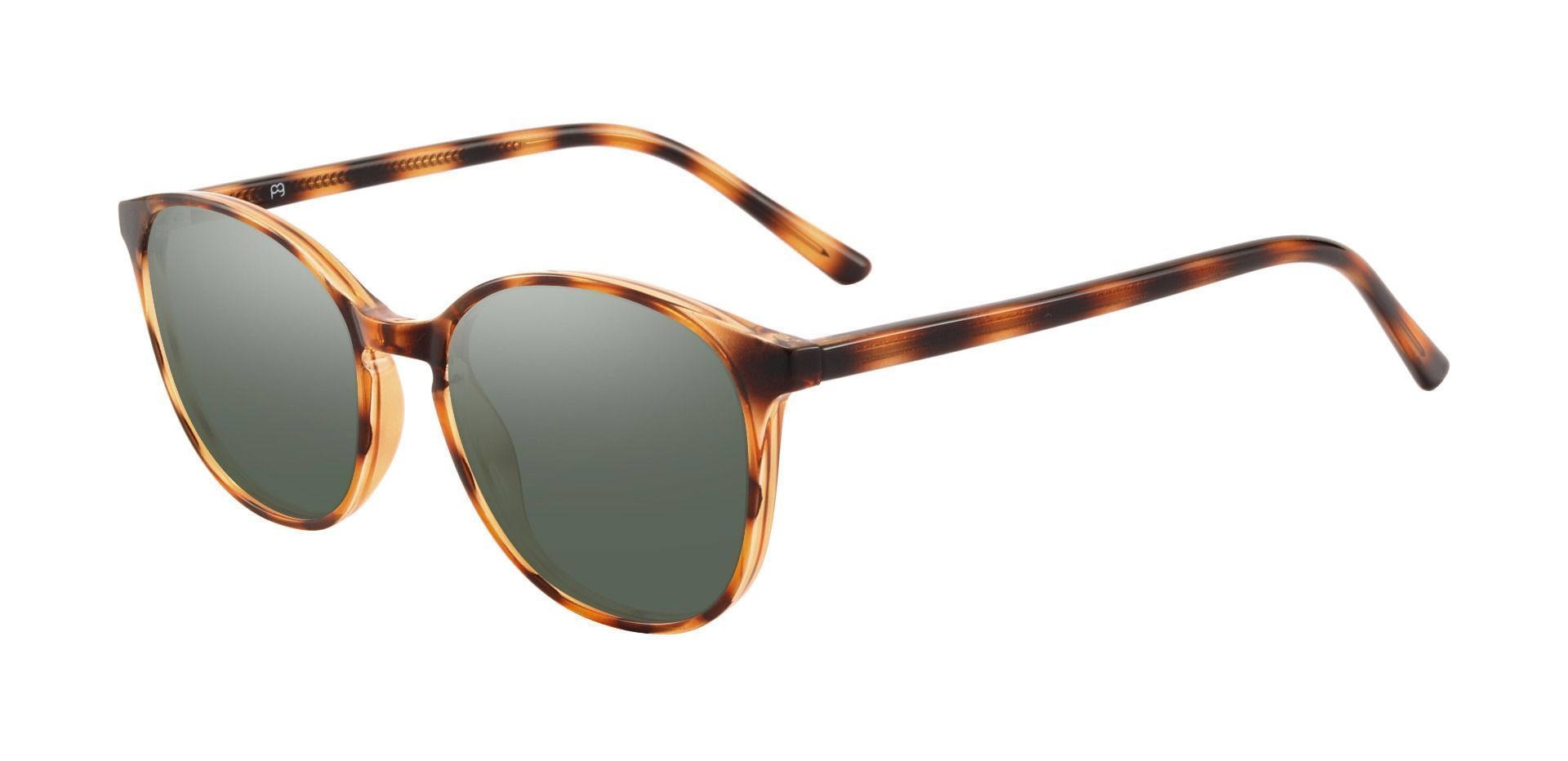 Shanley Oval Lined Bifocal Sunglasses - Tortoise Frame With Green Lenses