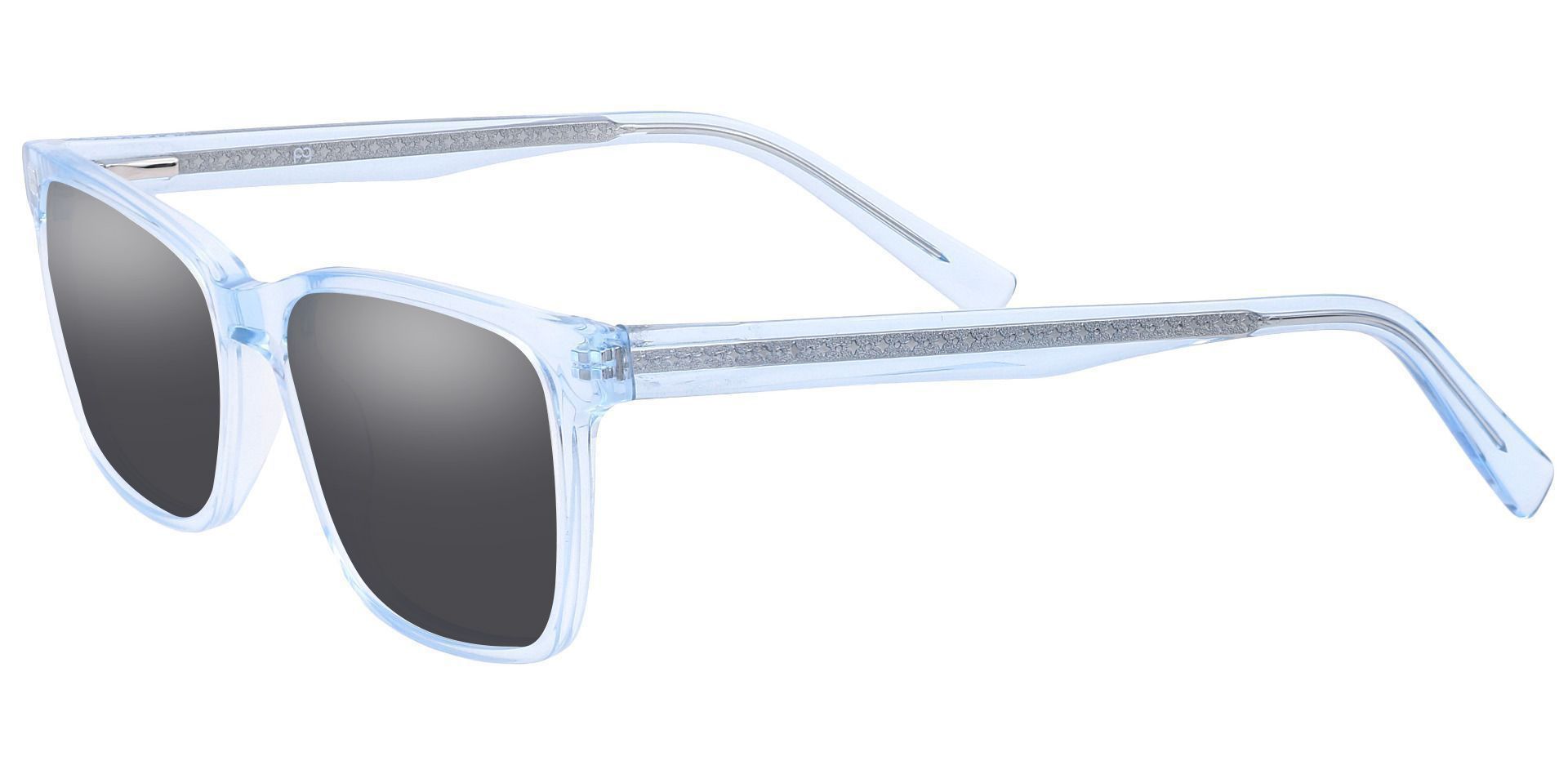 Galaxy Rectangle Prescription Sunglasses - Blue Frame With Gray Lenses