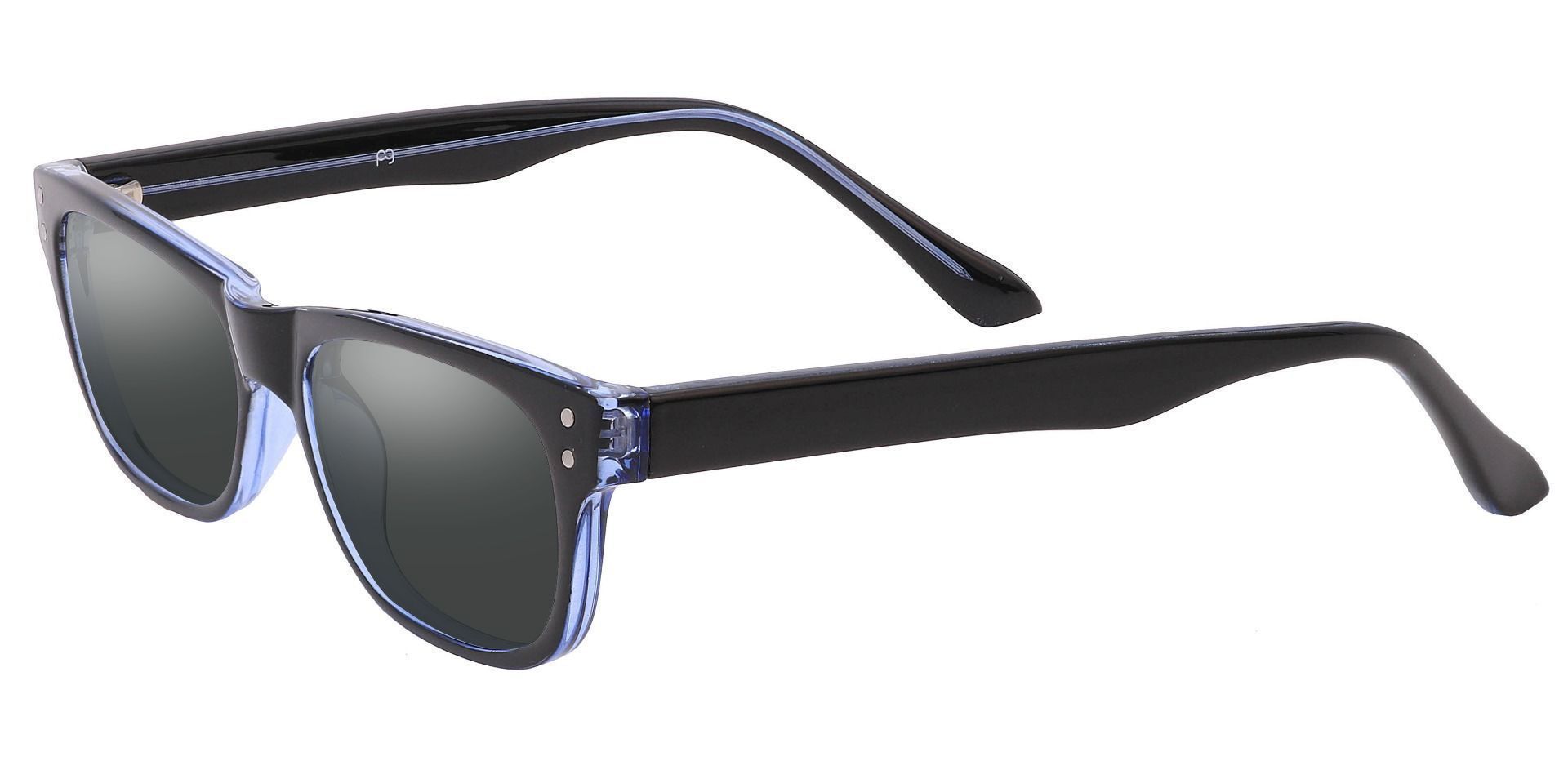 Murphy Rectangle Prescription Sunglasses - Blue Frame With Gray Lenses