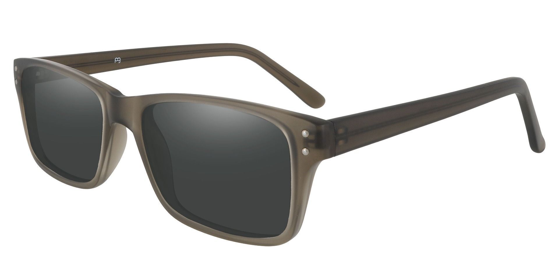 Fabian Rectangle Prescription Sunglasses - Gray Frame With Gray Lenses