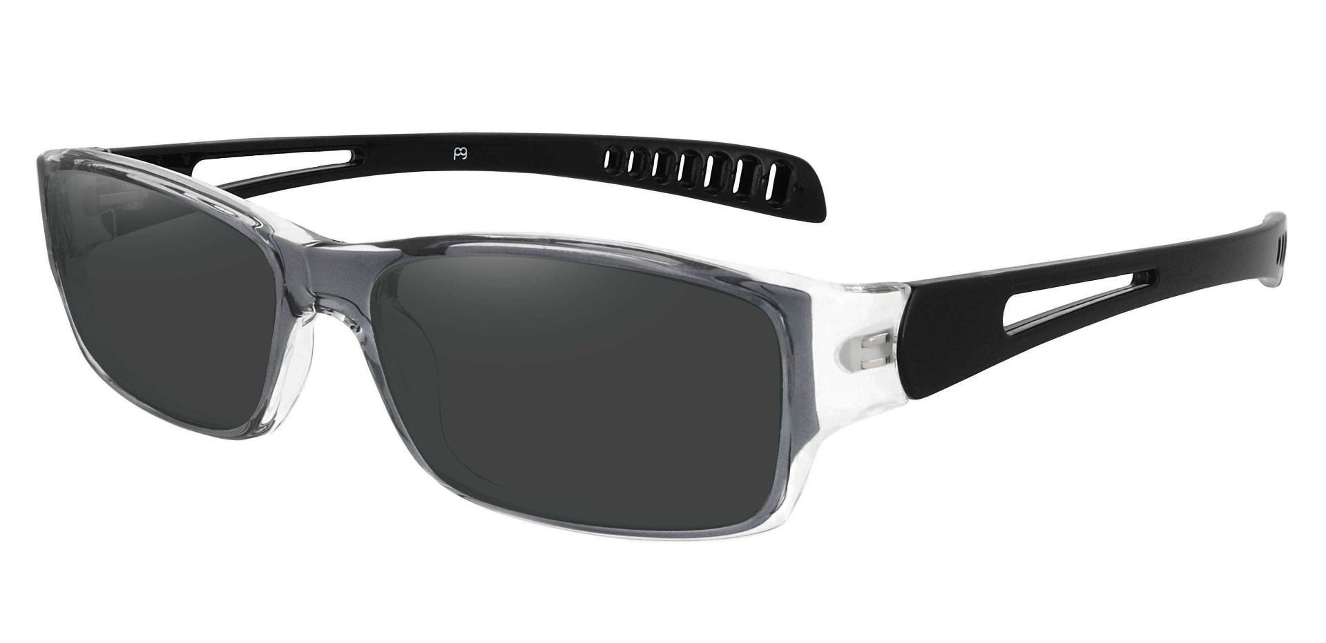 Mercury Rectangle Prescription Sunglasses - Gray Frame With Gray Lenses